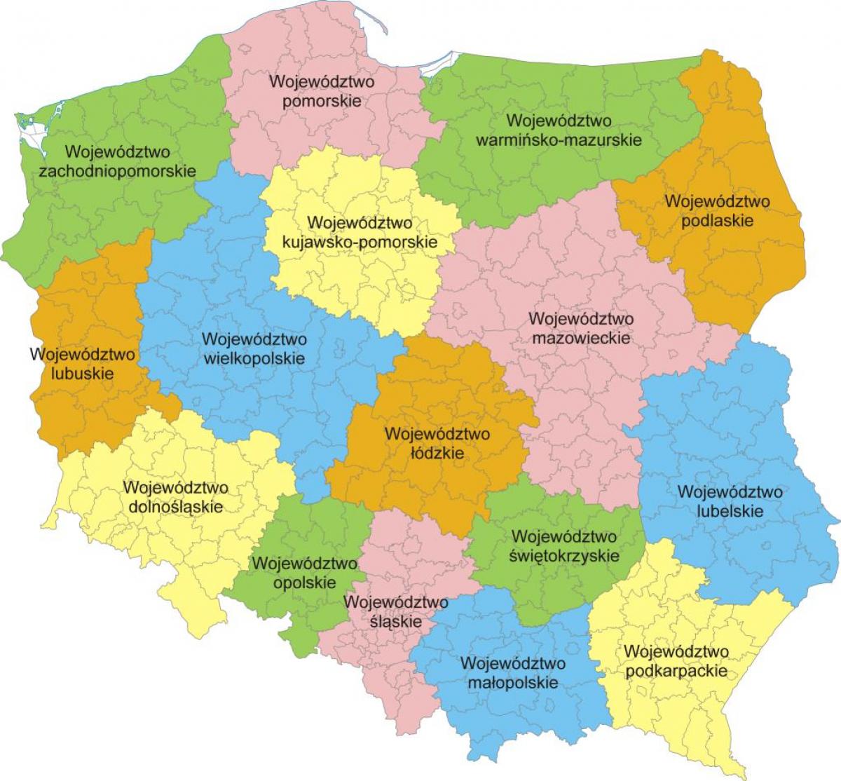 波兰地区地图
