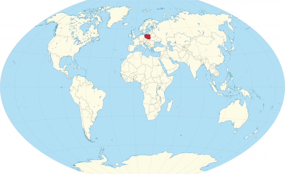 波兰在世界地图上的位置