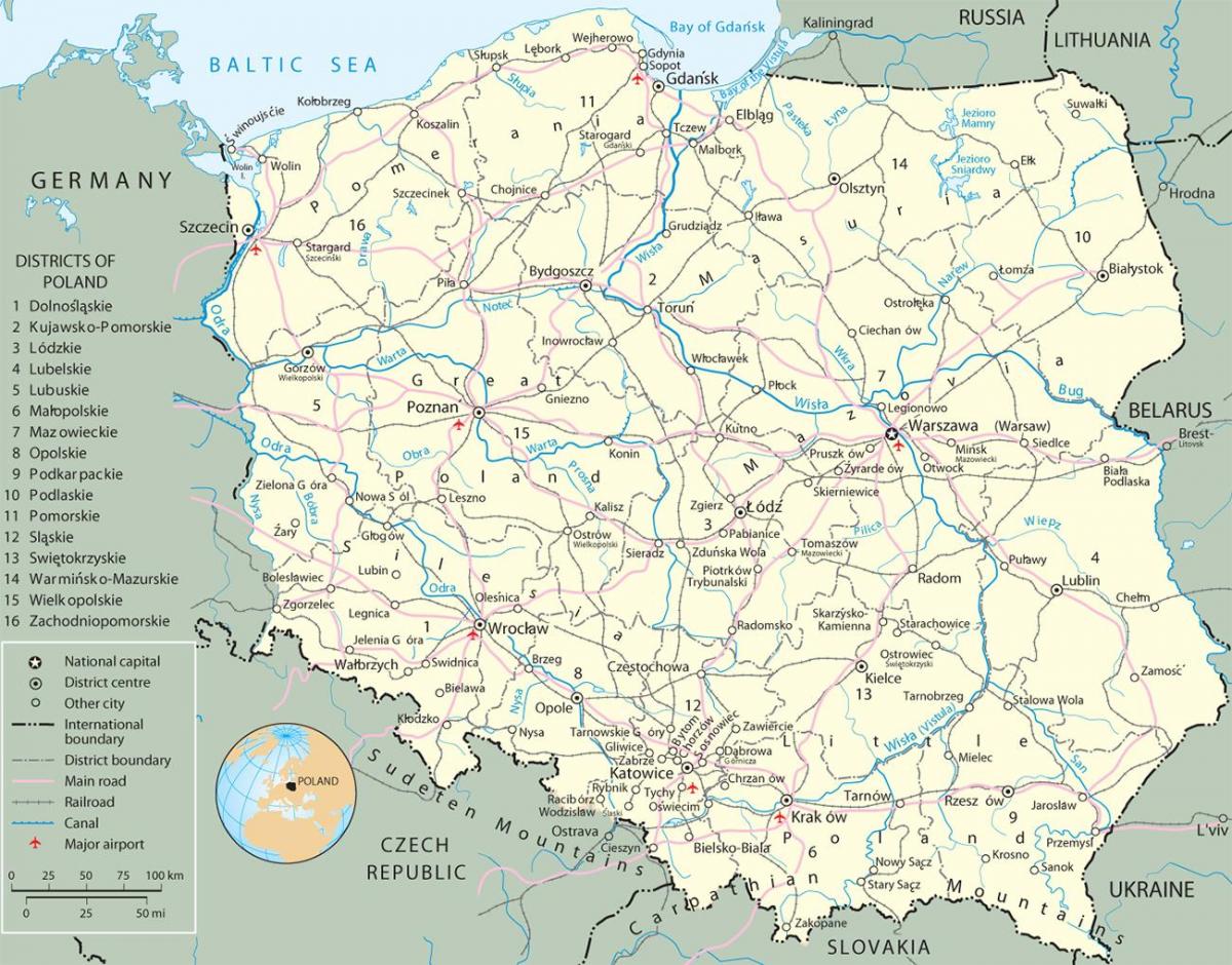 国家地图 波兰
