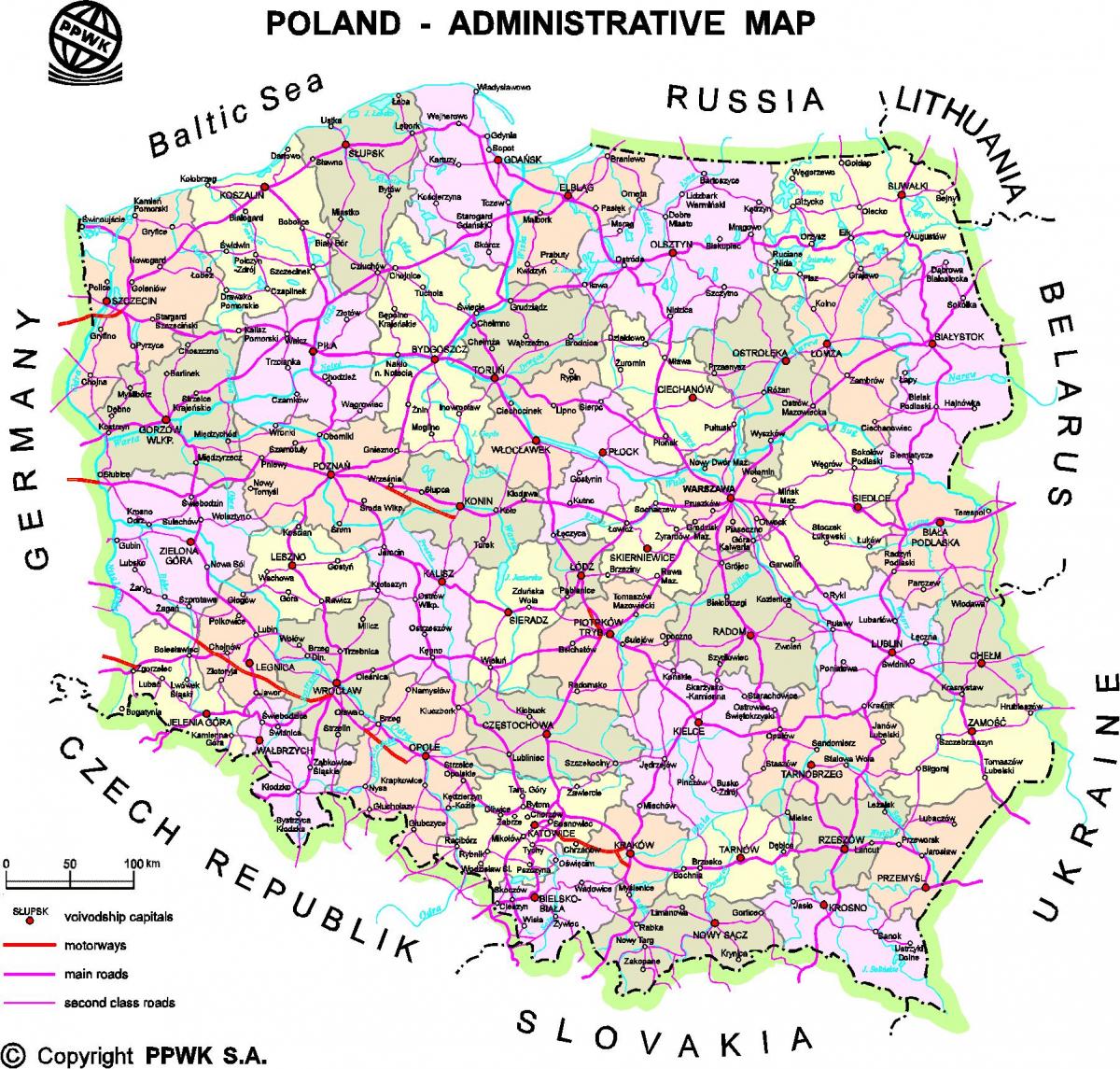 波兰城市地图